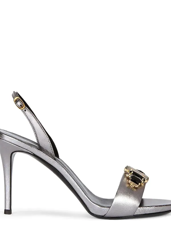 Giuseppe Zanotti strassprydda sandaler - Silverfärgad