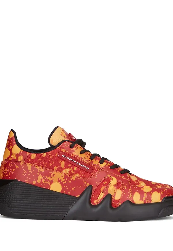 Giuseppe Zanotti Talon batikfärgade lädersneakers - Röd