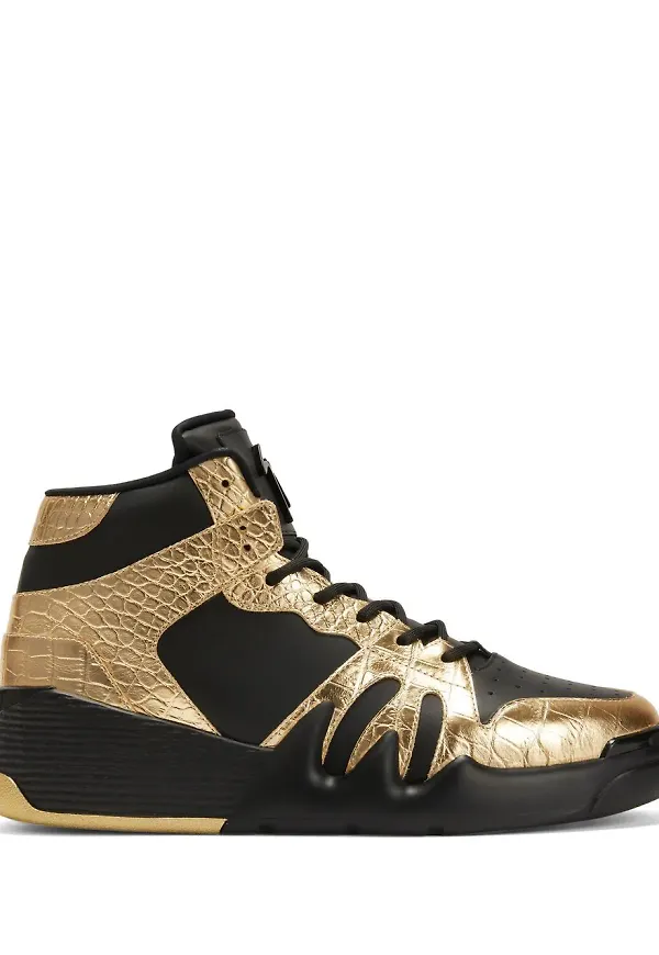 Giuseppe Zanotti Talon höga lädersneakers - Guldfärgad