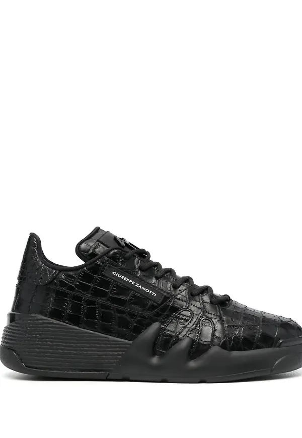 Giuseppe Zanotti Talon krokodilpräglade sneakers - Svart