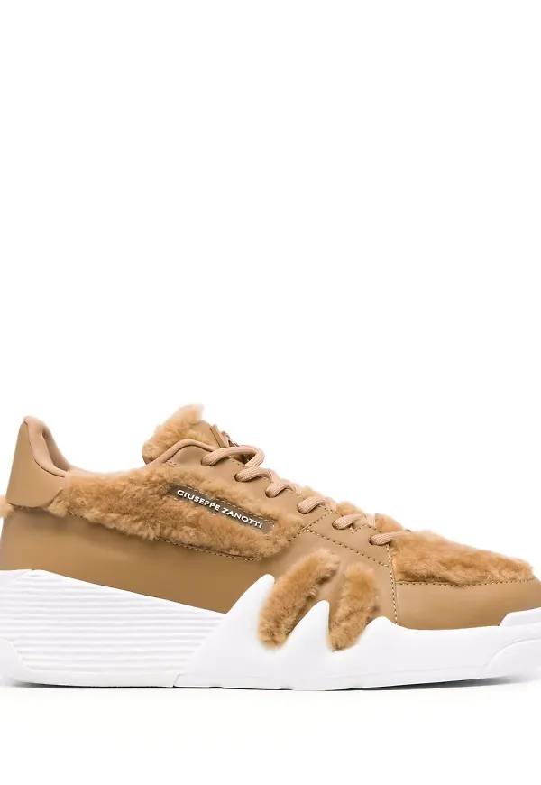 Giuseppe Zanotti Talon pälsprydda sneakers - Neutral