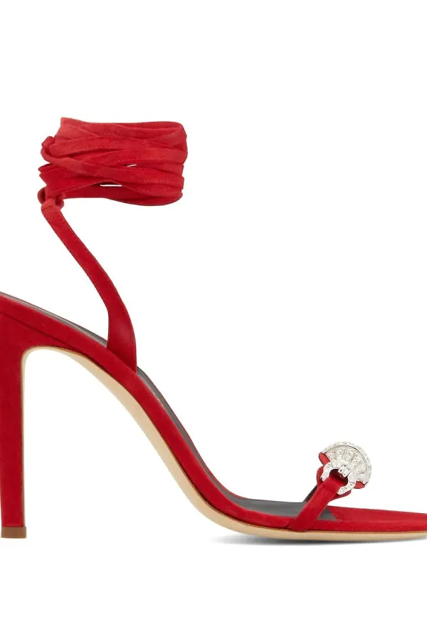 Giuseppe Zanotti Thais klackskor med strass - Röd
