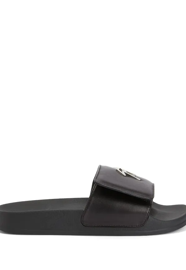 Giuseppe Zanotti tofflor med kardborreband - Svart