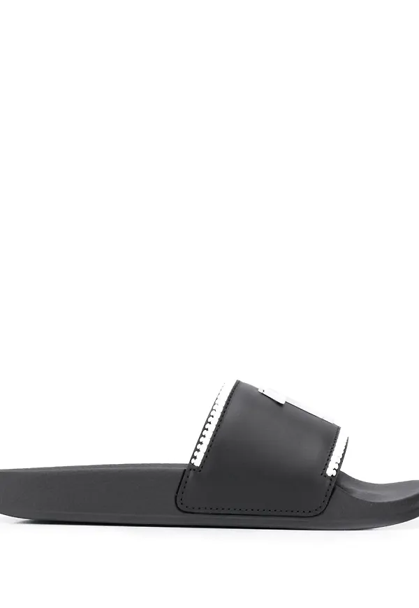 Giuseppe Zanotti tofflor med logotyprem - Svart