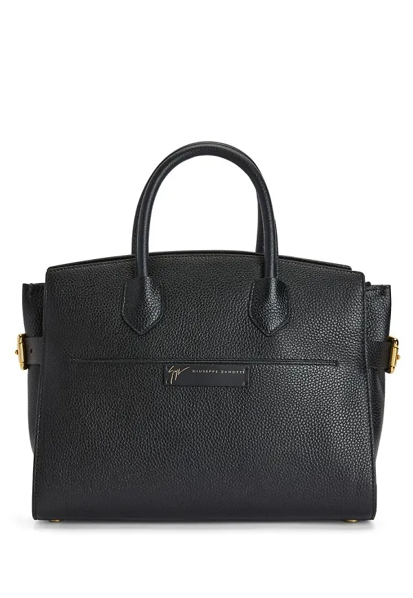 Giuseppe Zanotti totebag i kornigt läder - Svart