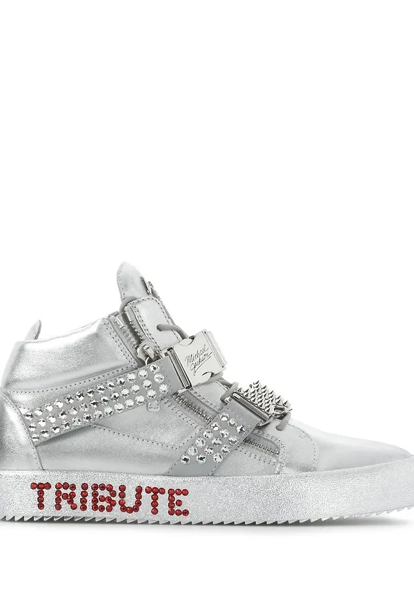 Giuseppe Zanotti Tribute höga sneakers - Silverfärgad