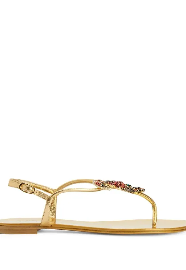 Giuseppe Zanotti Tropical Beach platta sandaler - Guldfärgad