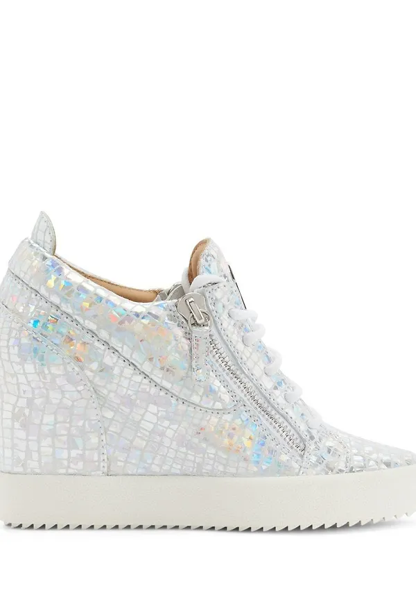 Giuseppe Zanotti träningsskor med kilklack - Silverfärgad