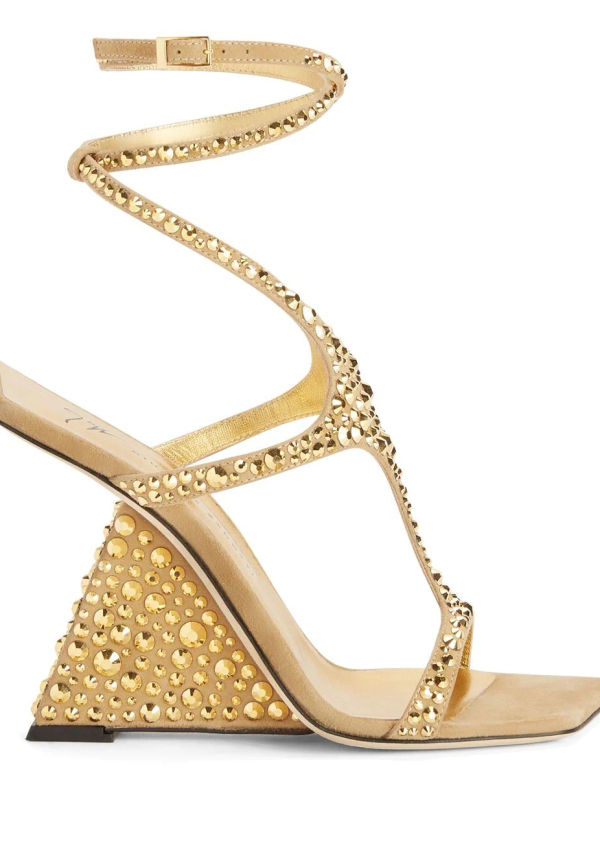 Giuseppe Zanotti Tutankamon sandaler med strass 105 mm - Guldfärgad