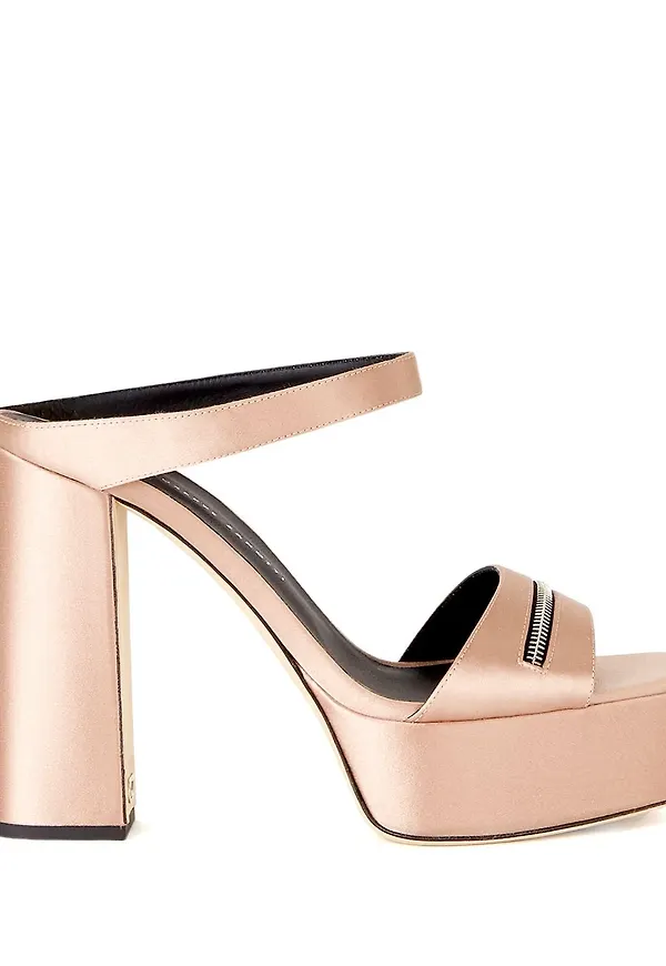 Giuseppe Zanotti Tytania slip on-sandaler i satin - Rosa