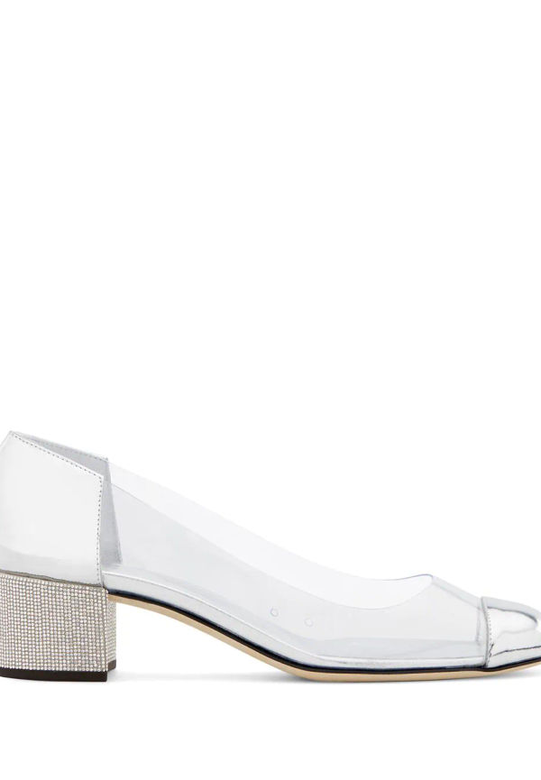 Giuseppe Zanotti Vitrum pumps med panel - Silverfärgad