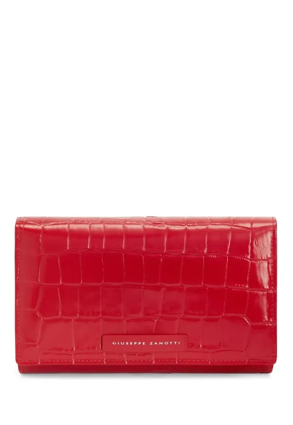 Giuseppe Zanotti Wendy crocodile effect clutch bag - Röd