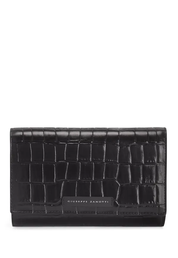Giuseppe Zanotti Wendy crocodile effect clutch bag - Svart