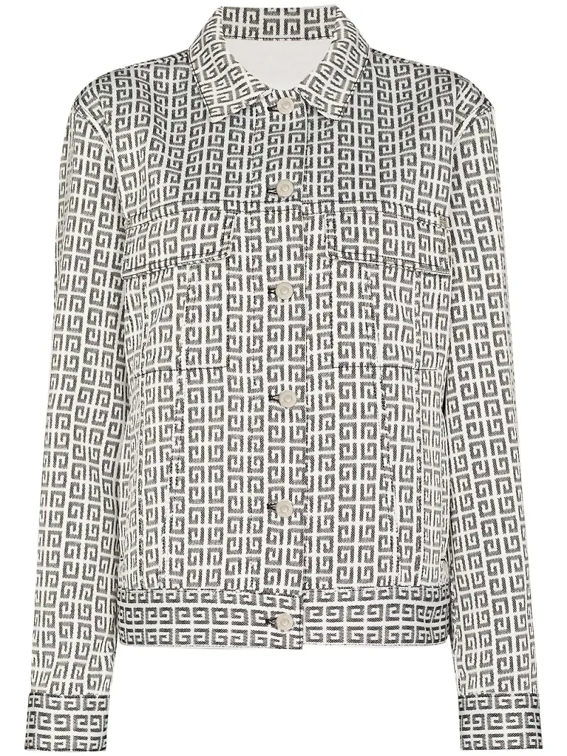 Givenchy 4G jeansjacka i jacquard - Vit