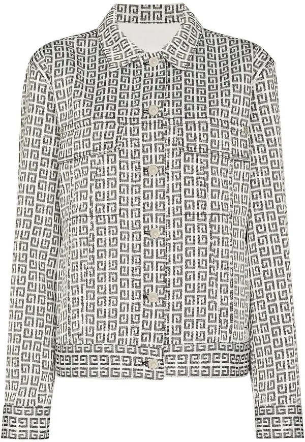 Givenchy 4G jeansjacka i jacquard - Vit