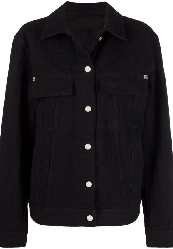 Givenchy 4G jeansjacka med brodyr - Svart