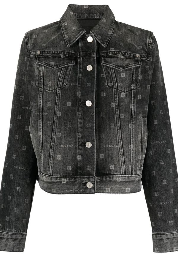 Givenchy 4G jeansjacka med tryck - Grå