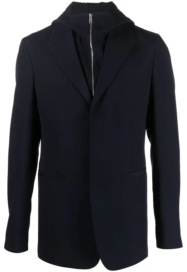 Givenchy enkelknäppt blazer med lagerdesign - Blå