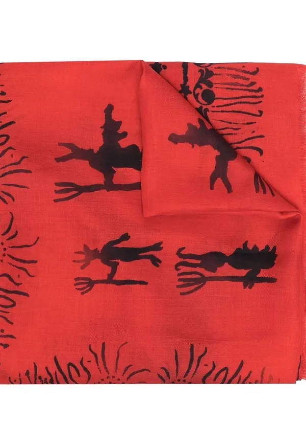 Givenchy halsduk med grafiskt tryck - Röd