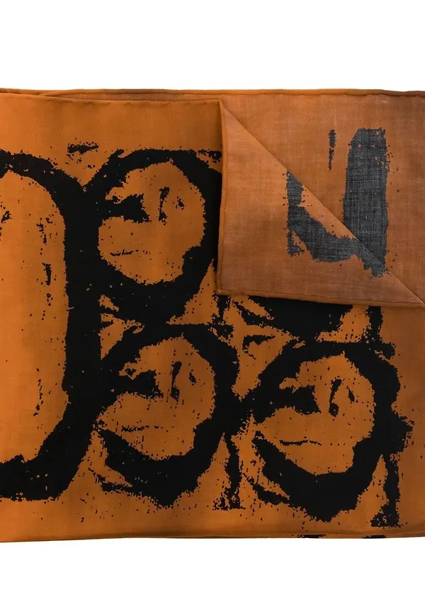 Givenchy mönstrad tunn sjal - Orange