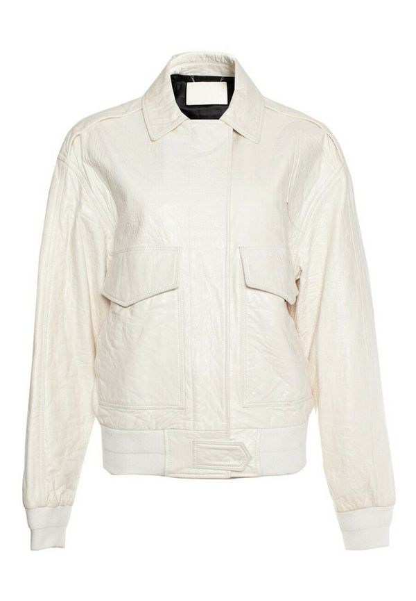 Givenchy Pre-owned Portobello leather bomber jacket Vit, Dam