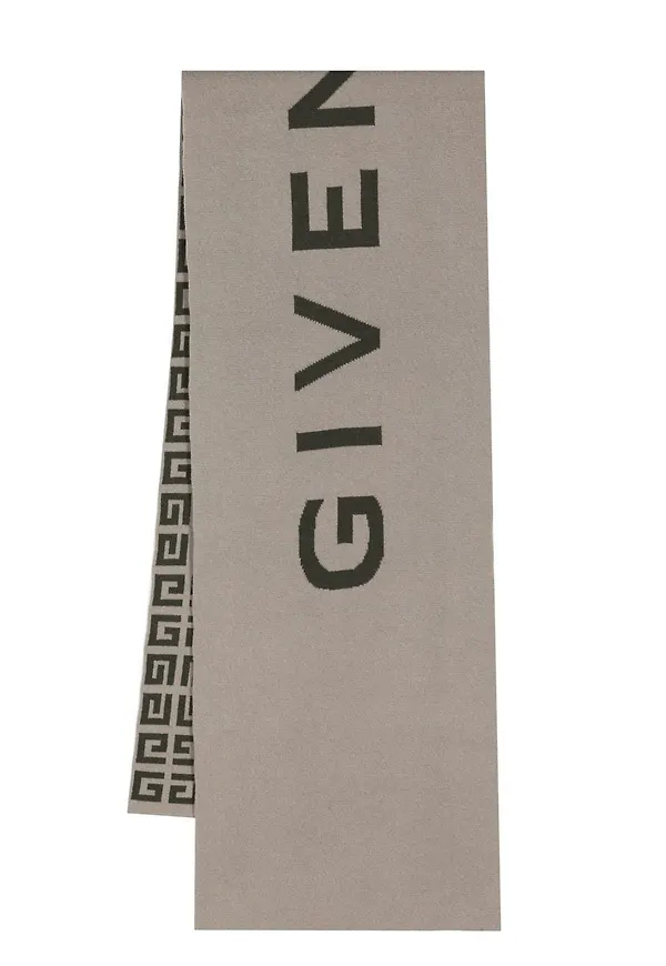 Givenchy reversible logo-intarsia scarf - Grå