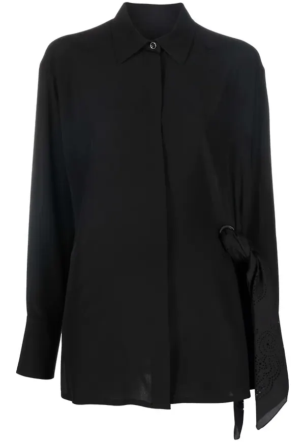 Givenchy sidenskjorta med sjaldetalj - Svart