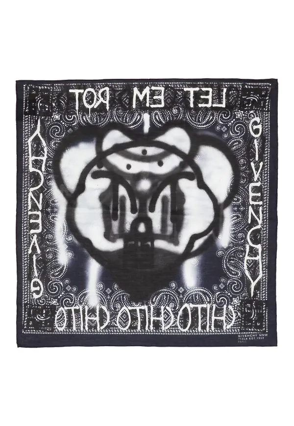 Givenchy sjal med graffititryck - Blå
