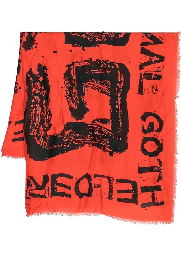 Givenchy sjal med graffititryck - Röd
