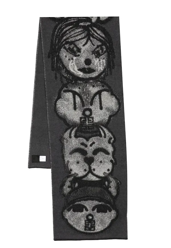 Givenchy sjal med graffititryck - Svart