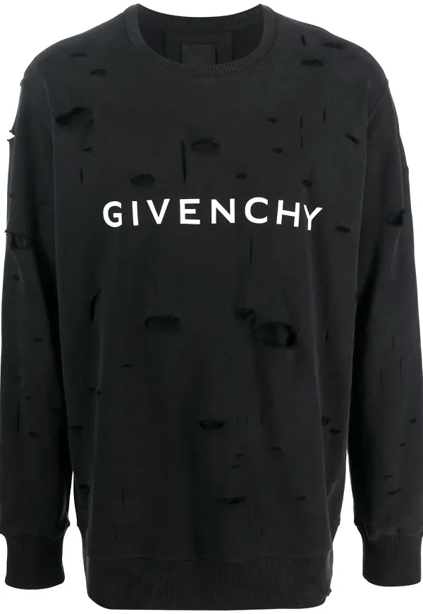 Givenchy t-shirt med sliten detalj - Svart