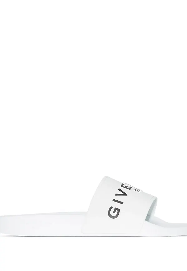 Givenchy tofflor med logotyp - Vit