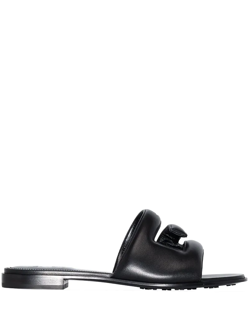 Givenchy vadderade lädersandaler - Svart