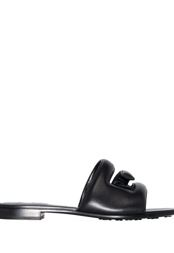 Givenchy vadderade lädersandaler - Svart