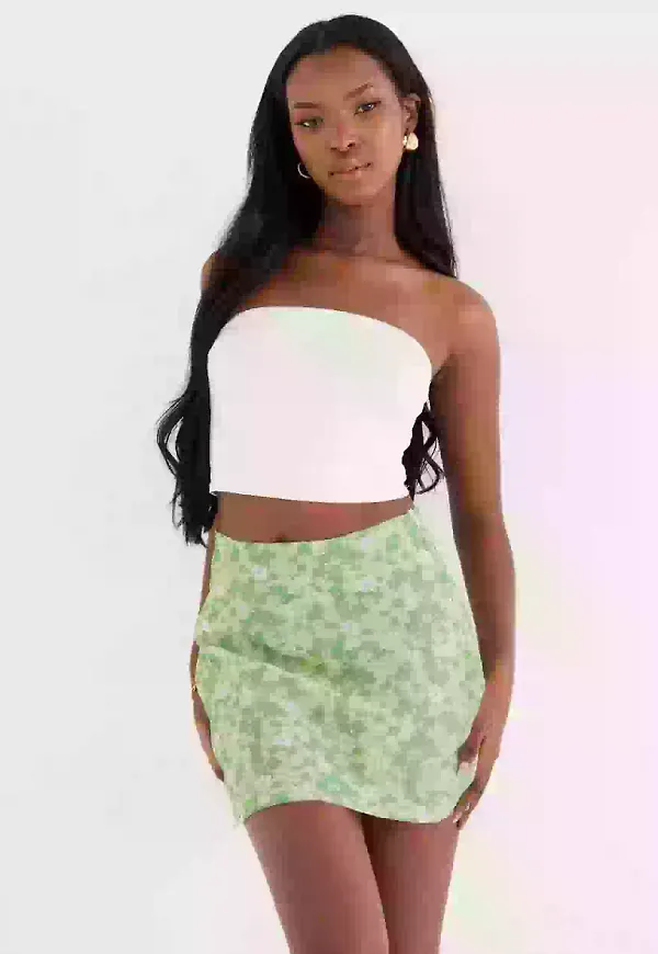 Glamorous Ditsy Mini Skirt Minikjolar Green