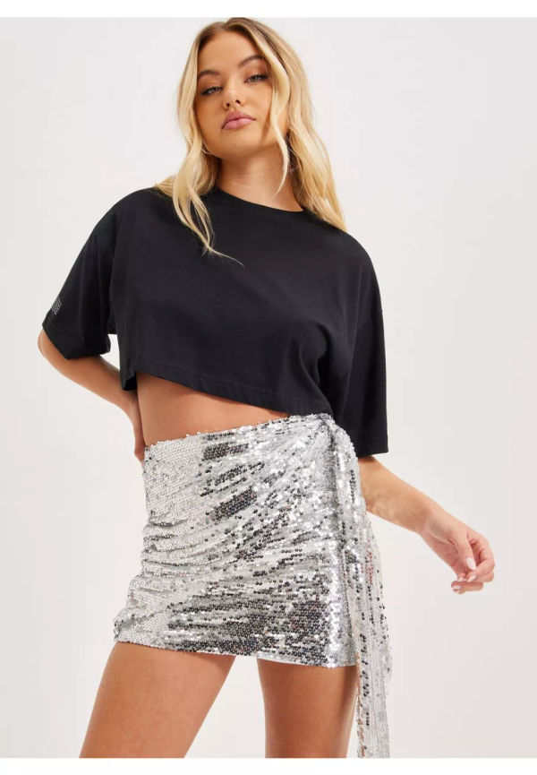 Glamorous nelly x Glamorous Gathered Mini Skirt Minikjolar Silver