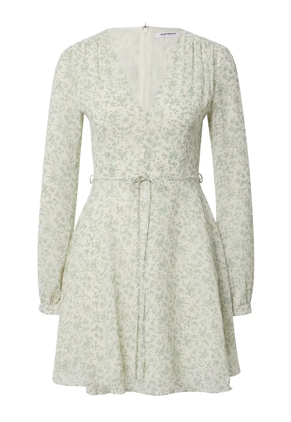 GLAMOROUS Sommarklänning kräm / khaki / pastellgrön
