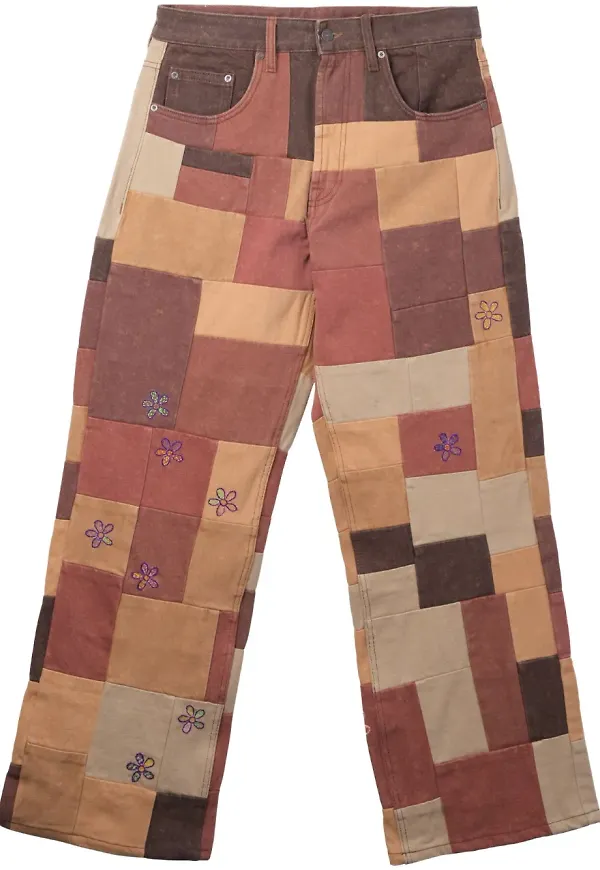 Glass Cypress jeans med lappdesign - Brun