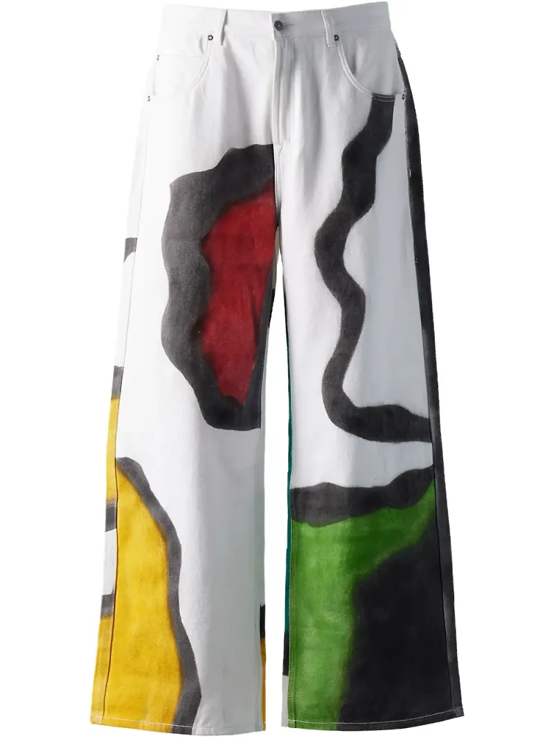 Glass Cypress White målade jeans - Vit