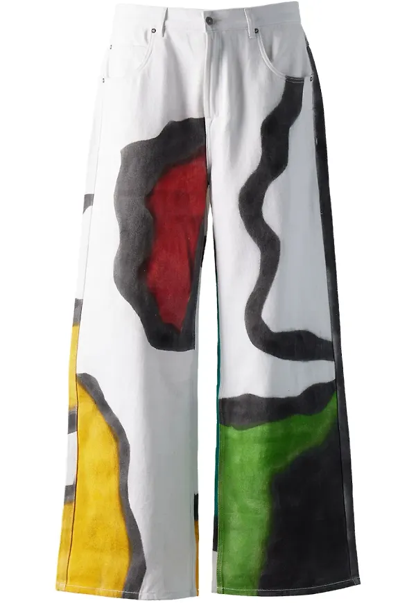 Glass Cypress White målade jeans - Vit