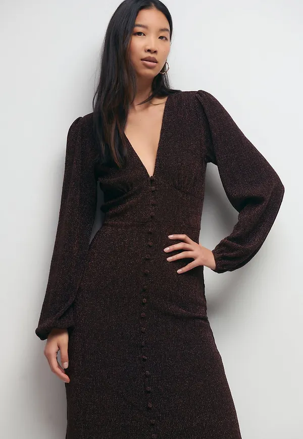 Glitter button down dress