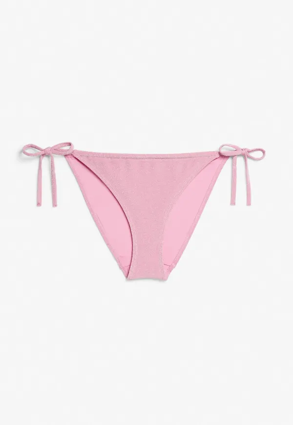 Glitter side-tie bikini briefs - Pink
