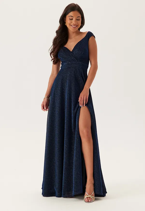Glitter Wrap Maxi Dress