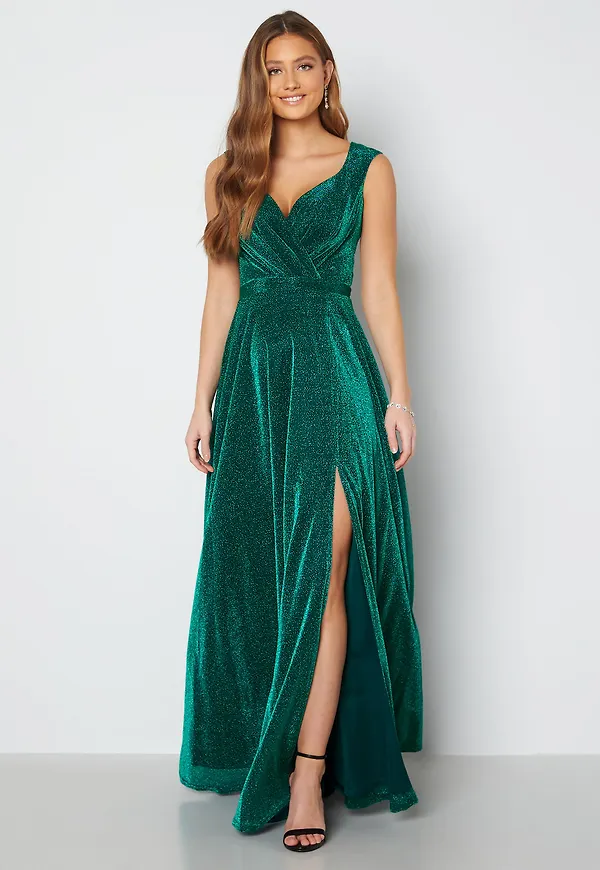 Glitter Wrap Maxi Dress