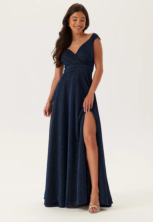 Glitter Wrap Maxi Dress