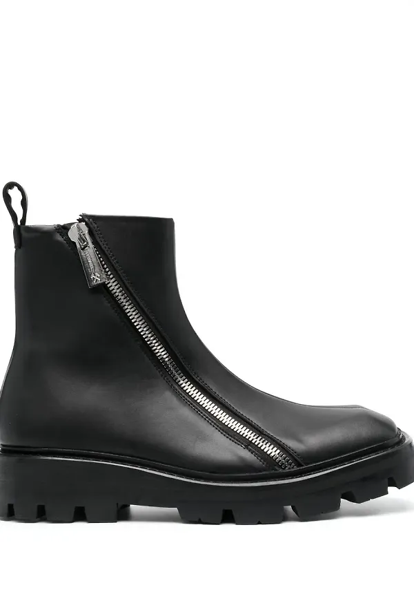 GmbH ankelboots med dubbel dragkedja - Svart
