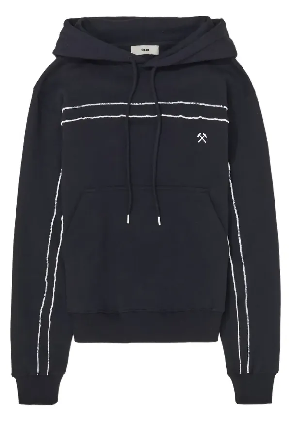 GmbH hoodie med kontrasterande rulå - Svart
