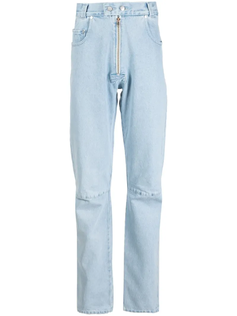 GmbH tvättade straight-jeans - Blå