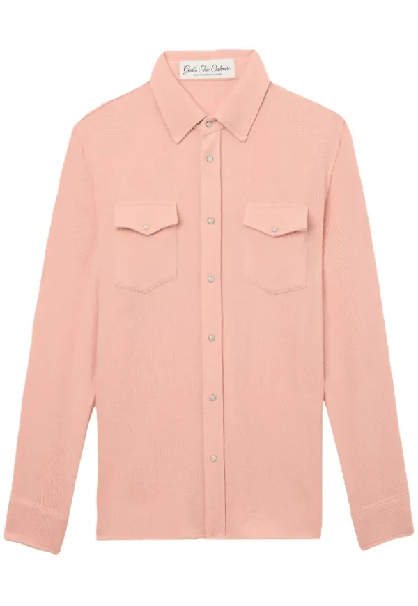 GOD'S TRUE CASHMERE kashmirskjorta - Rosa
