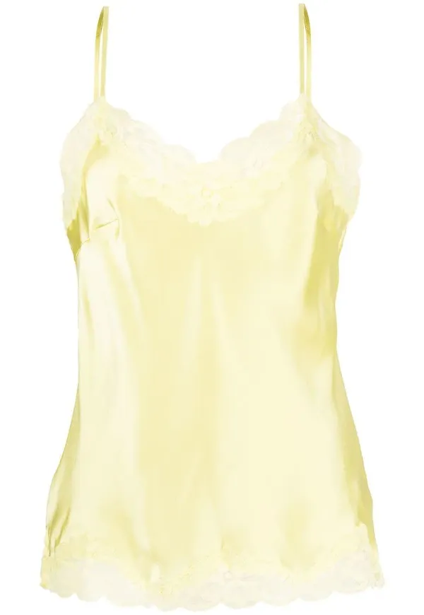 Gold Hawk lace-trim slip top - Grön